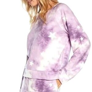 Wildfox Seeing Stars Tie Dye Star Lounge Sweatshirt Size M